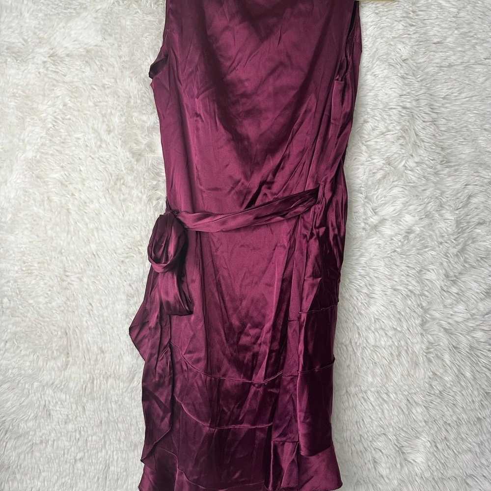 Nicole Miller Collection Silk Burgundy Wrap Dress… - image 2