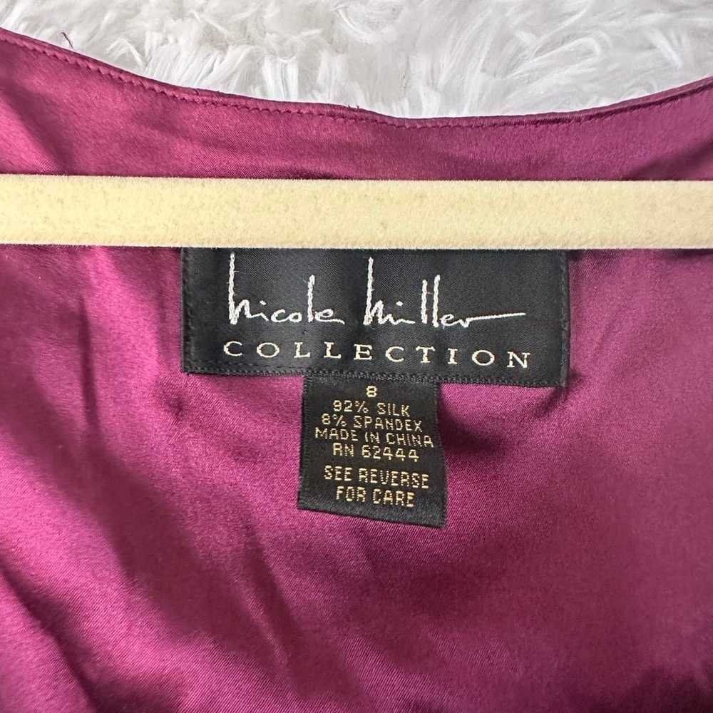 Nicole Miller Collection Silk Burgundy Wrap Dress… - image 4