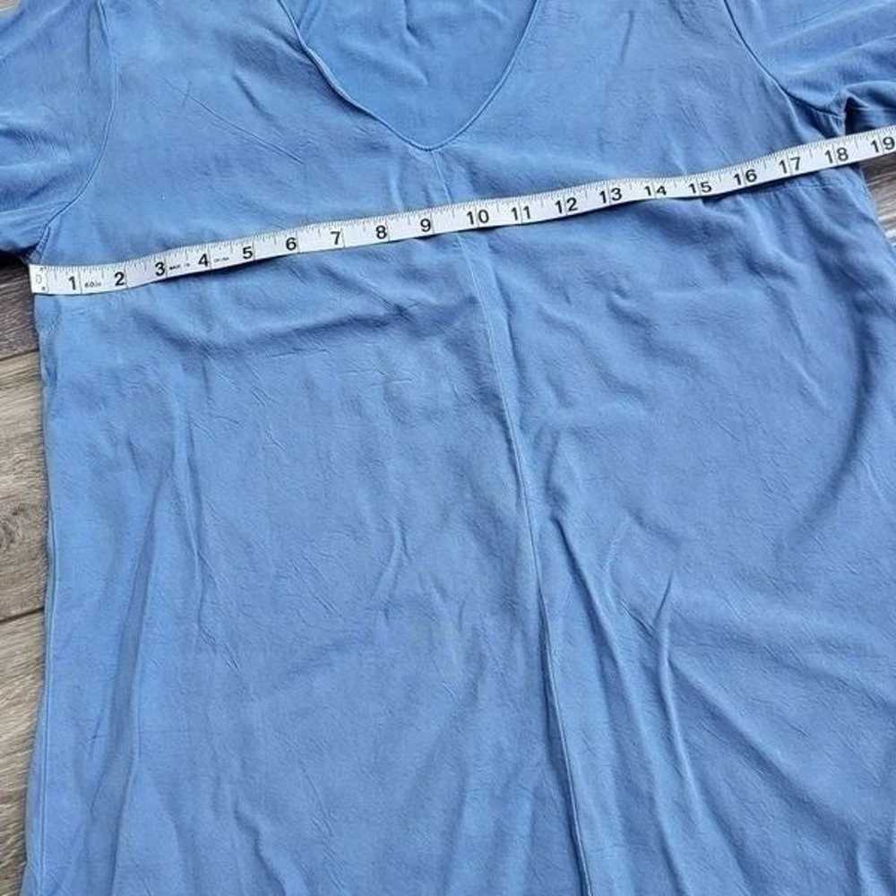 Maven West short sleeve A line dress, v neck blue… - image 9
