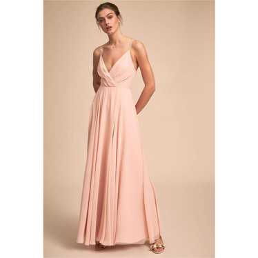 BHLDN Eva Pink Chiffon Dress Bridemaid Gown Anthr… - image 1