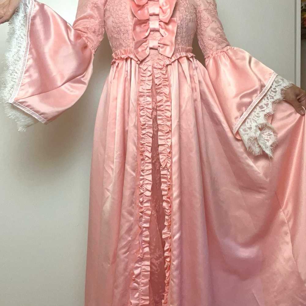 Rose Pink Satin Renaissance Princess Gown size S - image 11