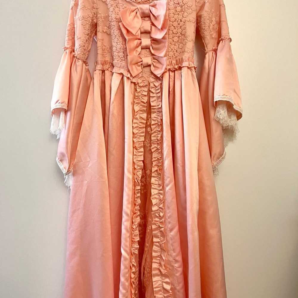 Rose Pink Satin Renaissance Princess Gown size S - image 1