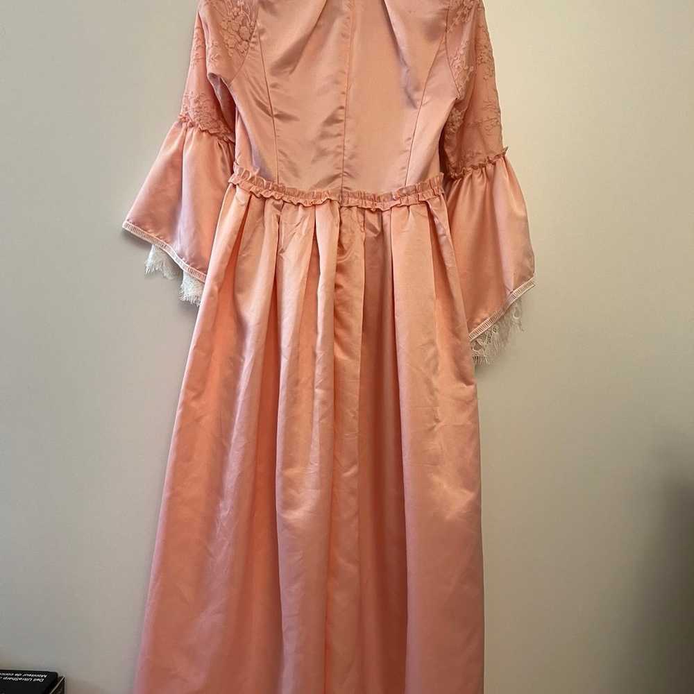 Rose Pink Satin Renaissance Princess Gown size S - image 4