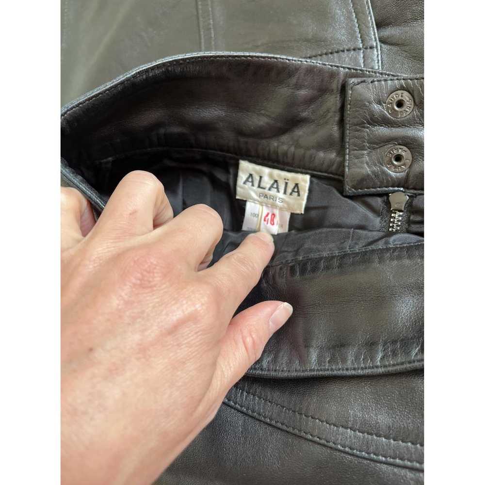 Alaïa Leather mid-length skirt - image 3