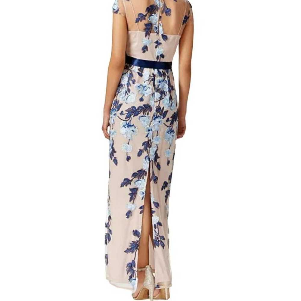 Adrianna Papell Embroidered Floral Mesh Gown - image 2