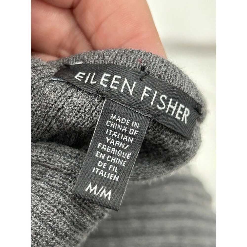Eileen Fischer Womens Medium Gray Ribbed Italian … - image 4