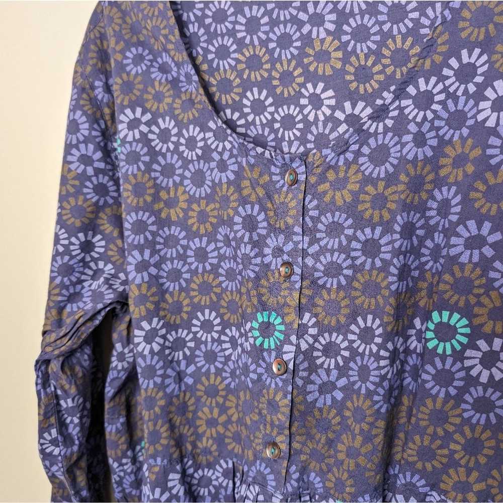 Gudrun Sjoden Purple Pattern Organic Cotton Dress… - image 2