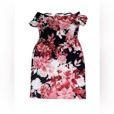 Calvin Klein Off-The-Should er Floral Scuba Dress… - image 1