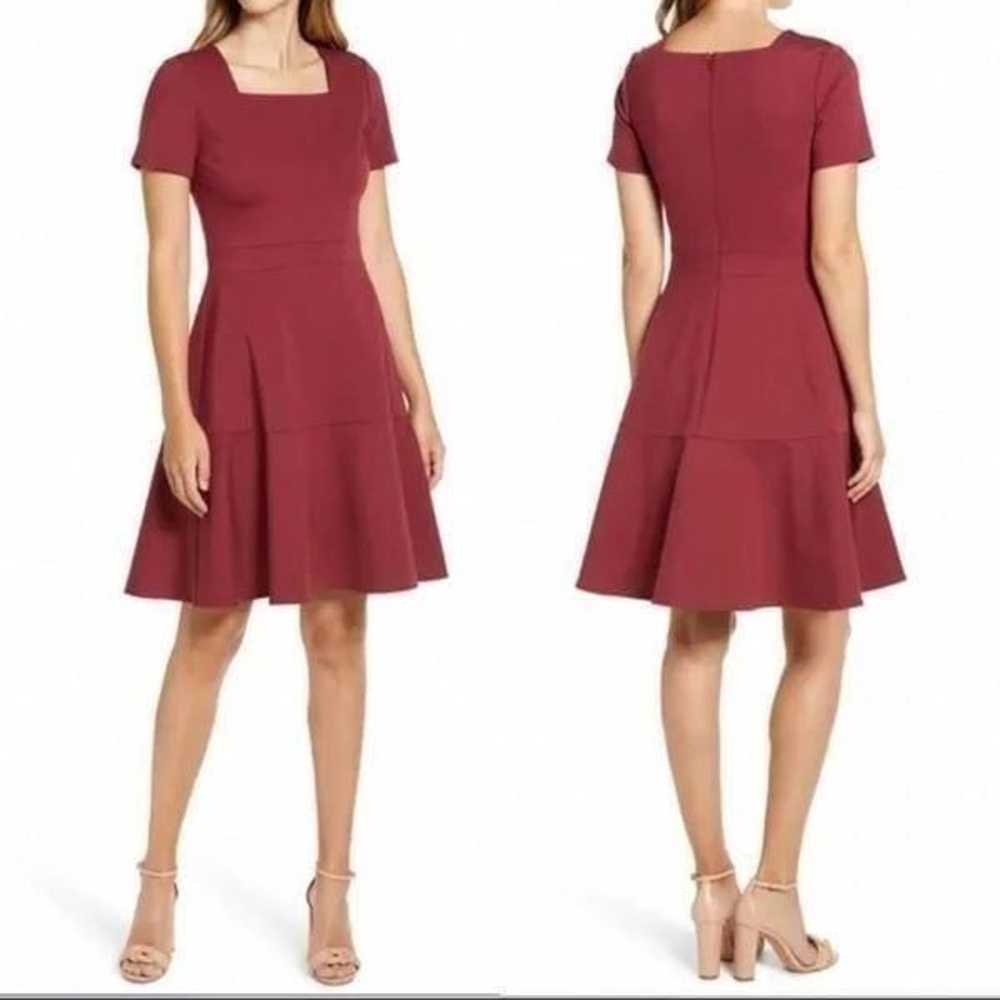 RACHEL PARCELL red Square Neck Fit & Flare Dress - image 4