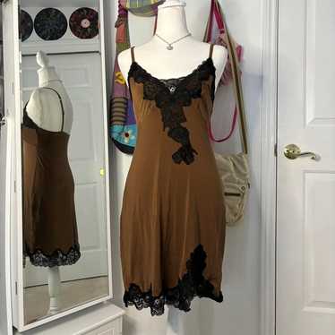 Women's Brown and Black Dress