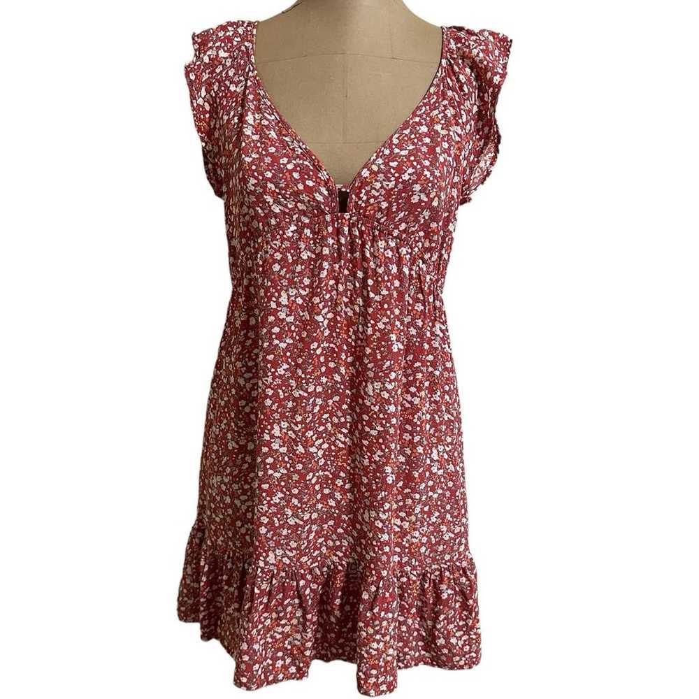 Rails Red Ditsy Floral Anika Mini Dress Size Small - image 2