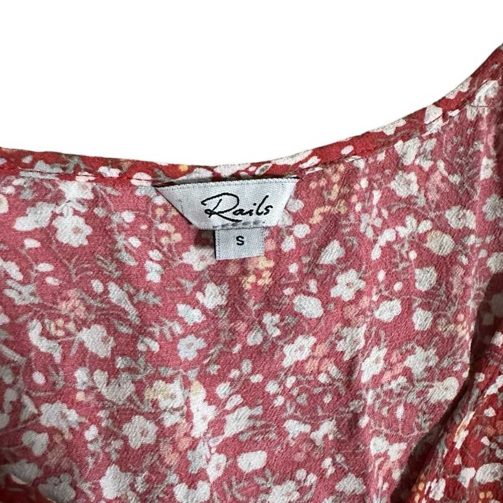 Rails Red Ditsy Floral Anika Mini Dress Size Small - image 3
