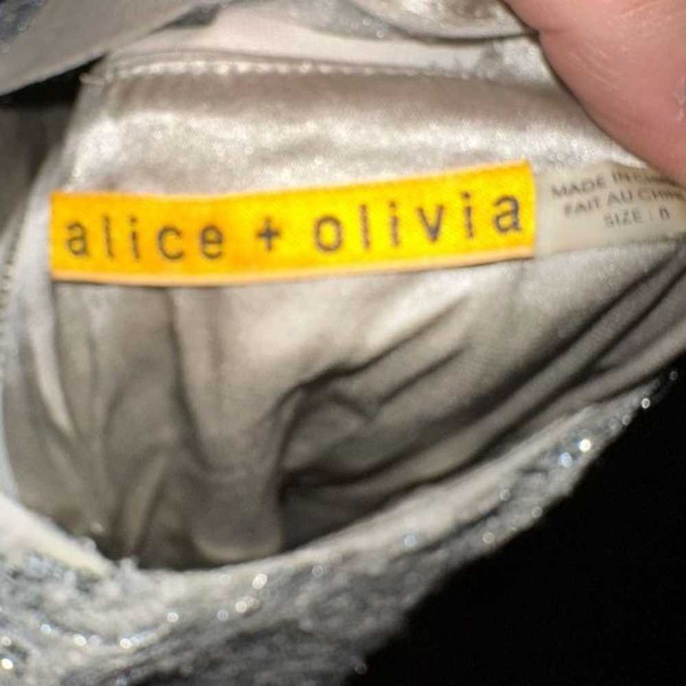 Alice+Olivia silver mermaid mixed media 8 royalco… - image 3