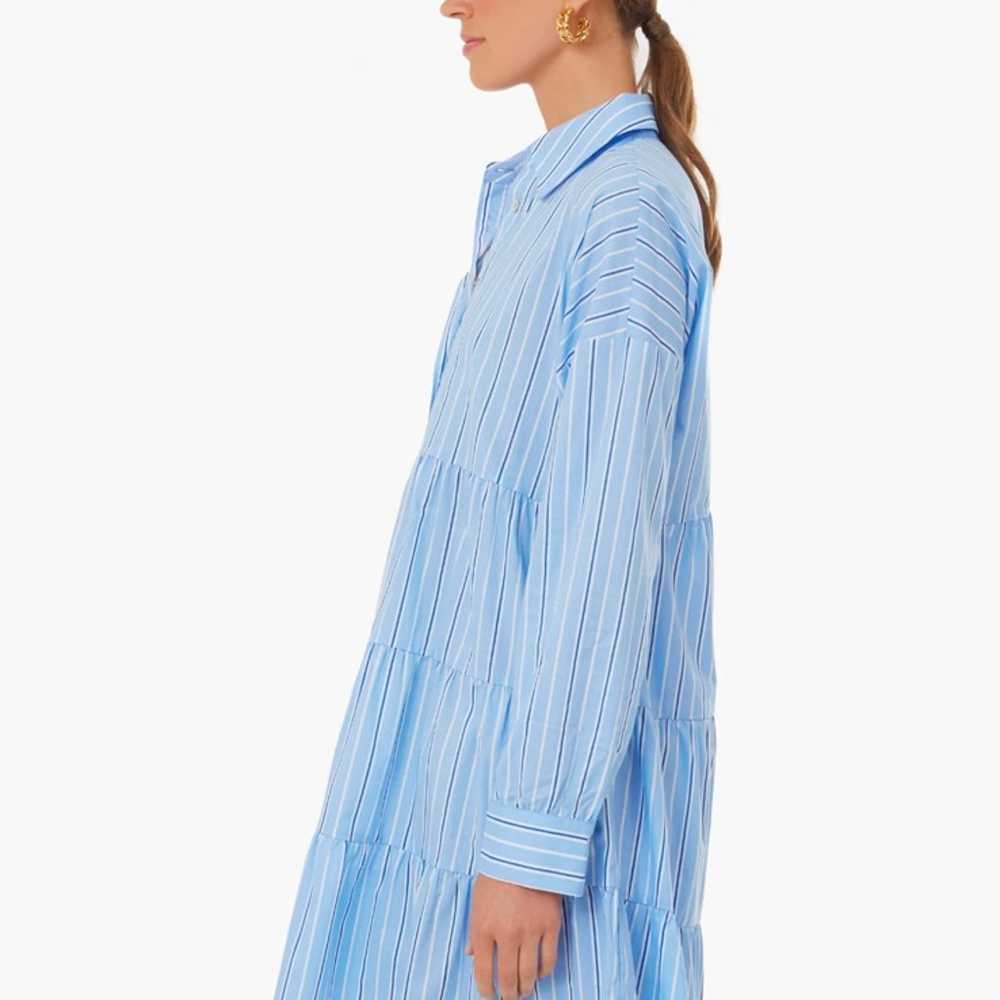 Shades of Blue striped Cara Dress size Large - image 2