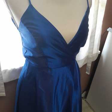 Blue satin Windsor dress size S