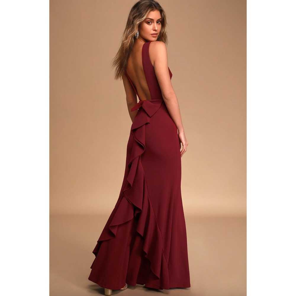 Lulus Forever Romance Burgundy Red Lined Backless… - image 1