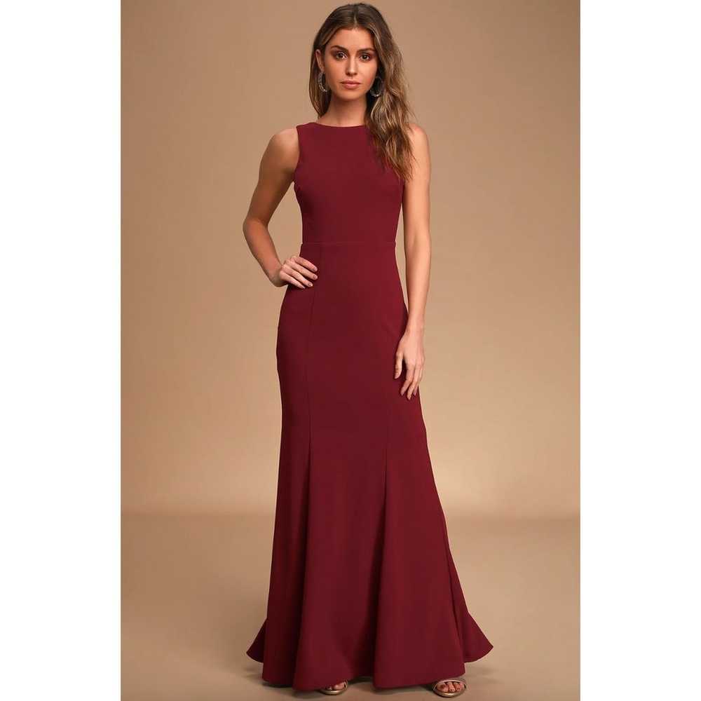 Lulus Forever Romance Burgundy Red Lined Backless… - image 2