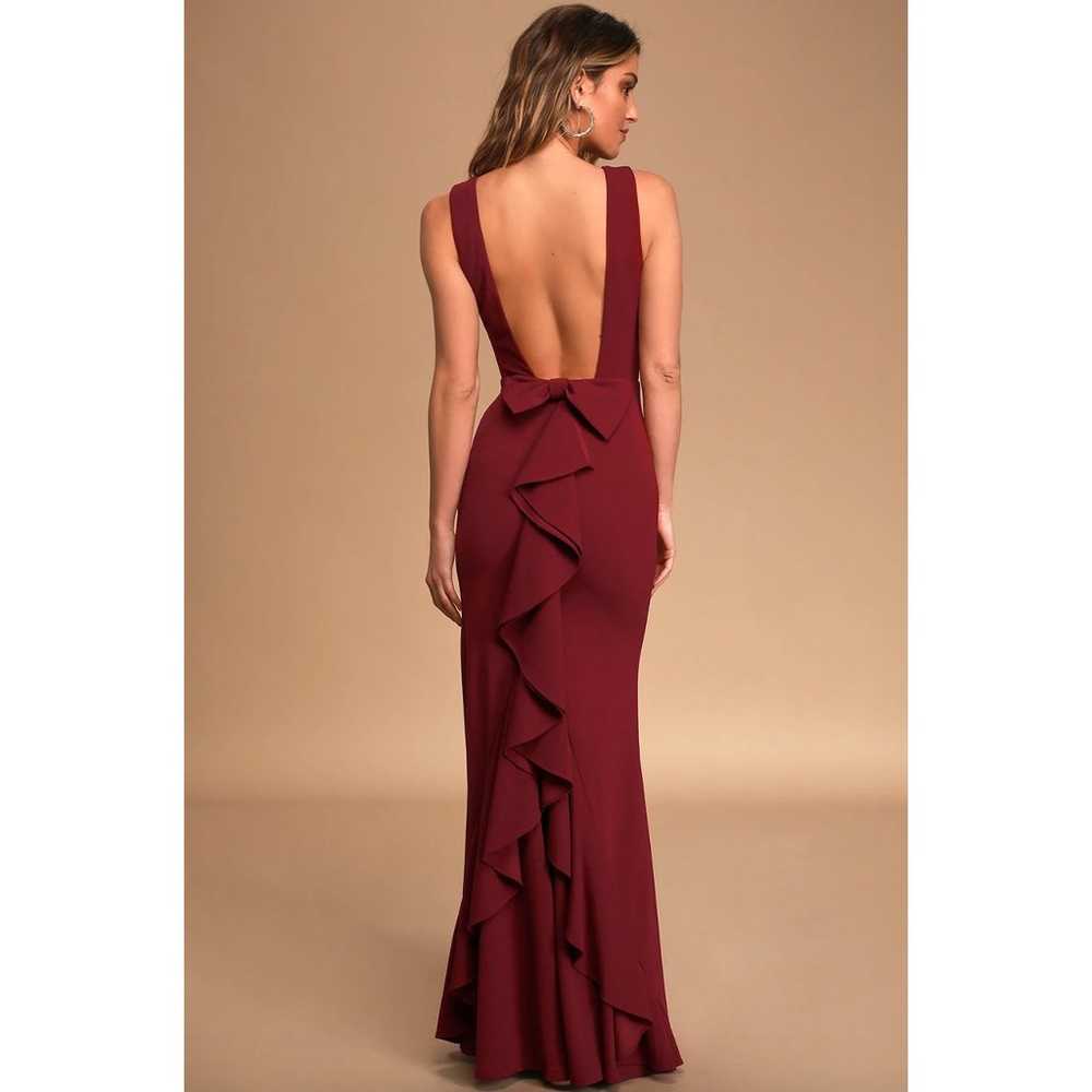 Lulus Forever Romance Burgundy Red Lined Backless… - image 6