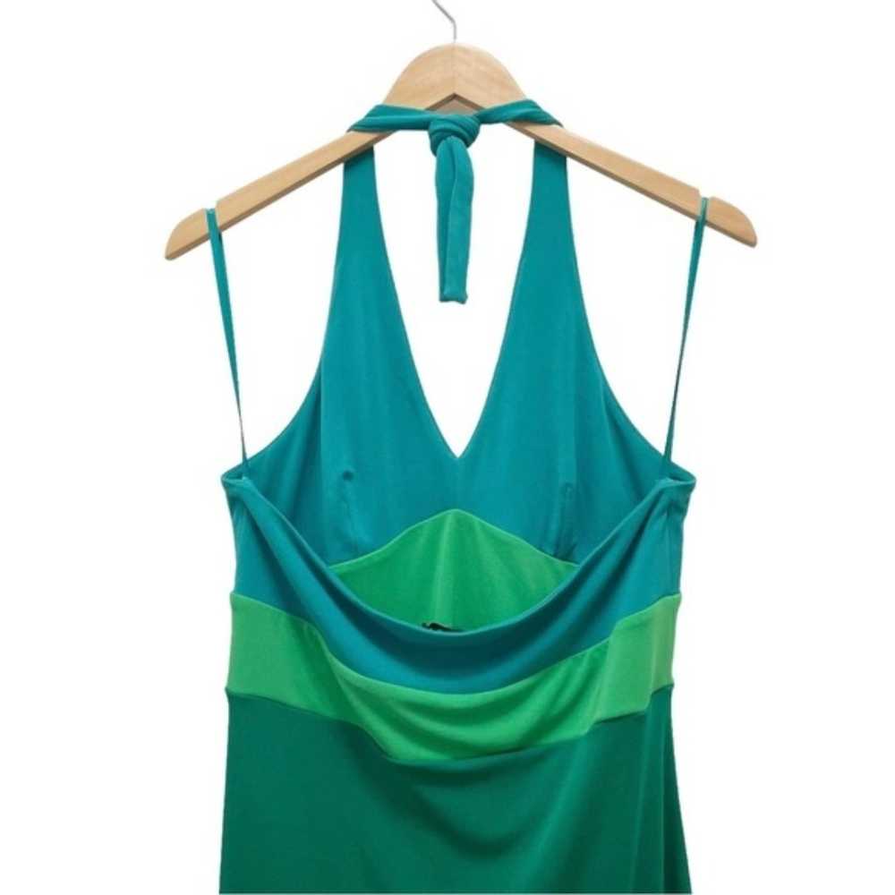 BCBG MaxAzria Halter Dress Teal & Aqua Color-bloc… - image 4
