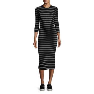 Theory Delissa B Prosecco Striped Midi Dress, Bla… - image 1