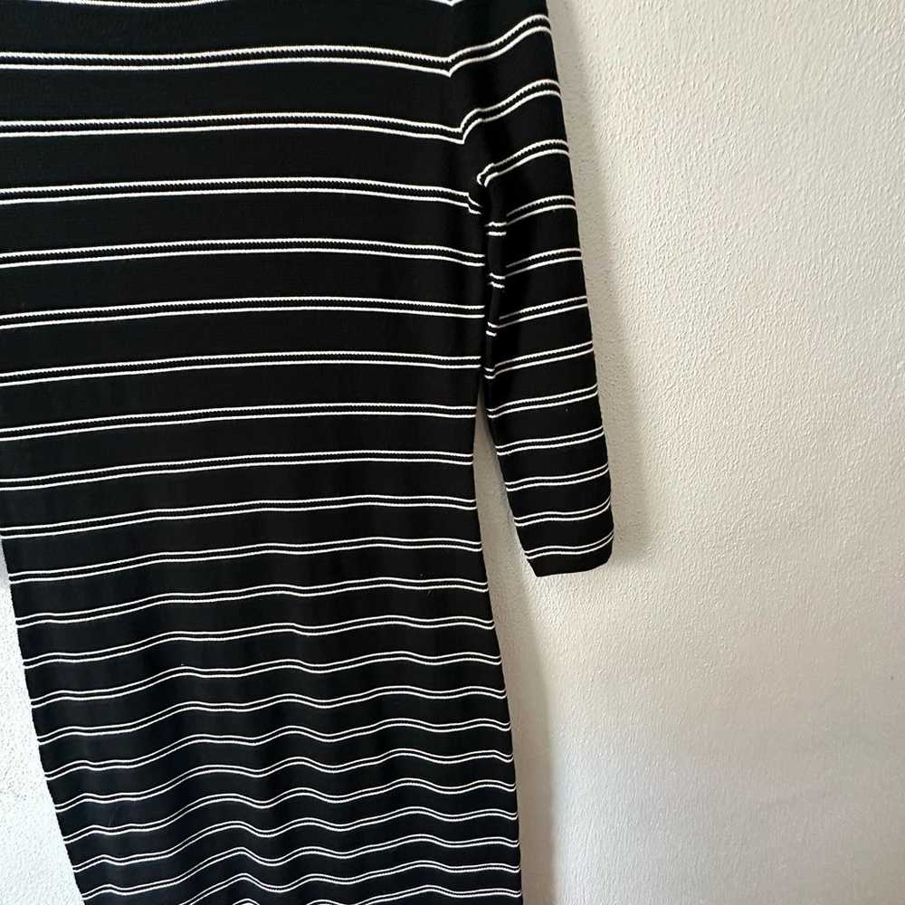 Theory Delissa B Prosecco Striped Midi Dress, Bla… - image 5