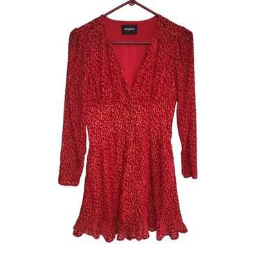 The Kooples Fit Flare Dress Women's 0 Red Leopard… - image 1