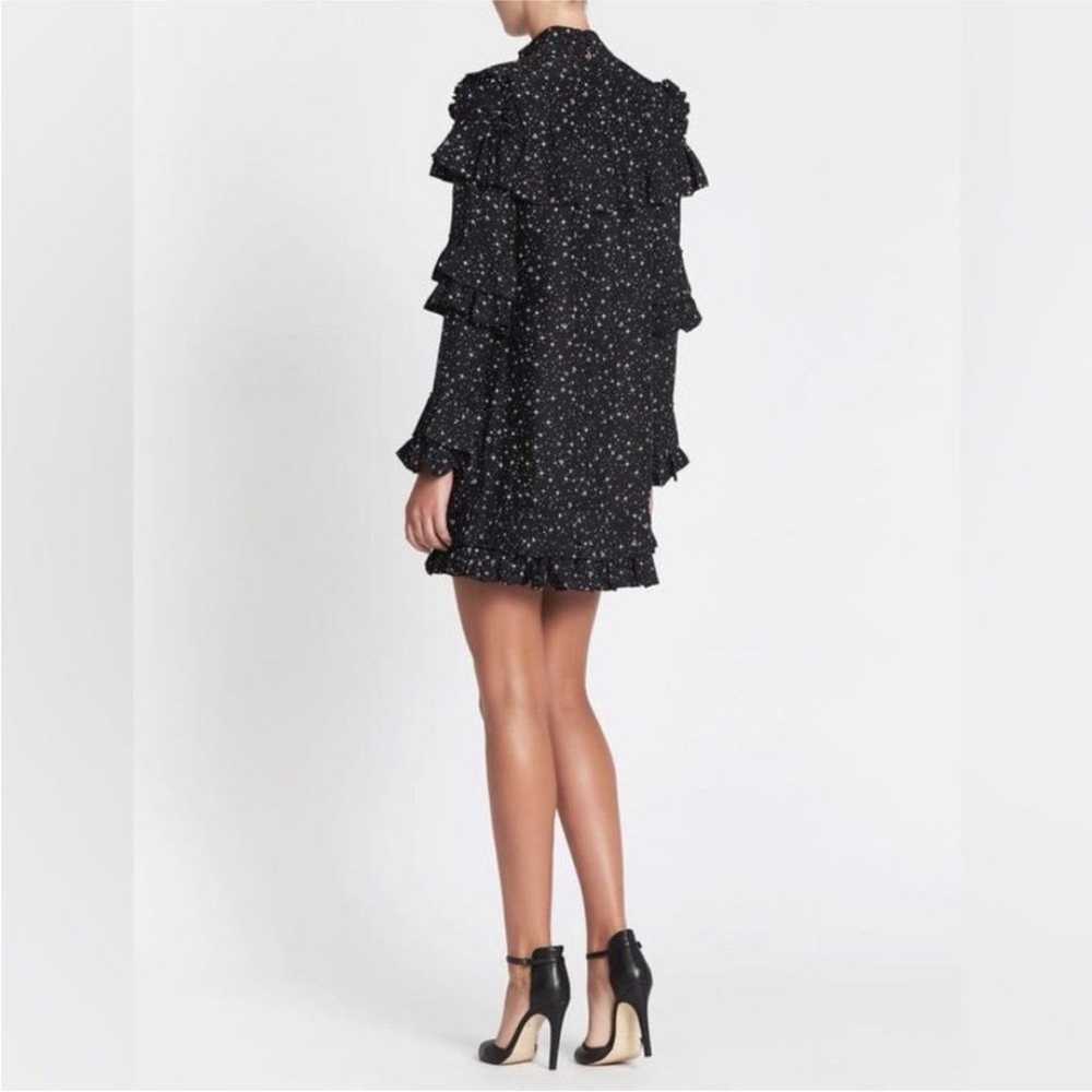 Frame black silk tiered starry ruffled mini dress… - image 2