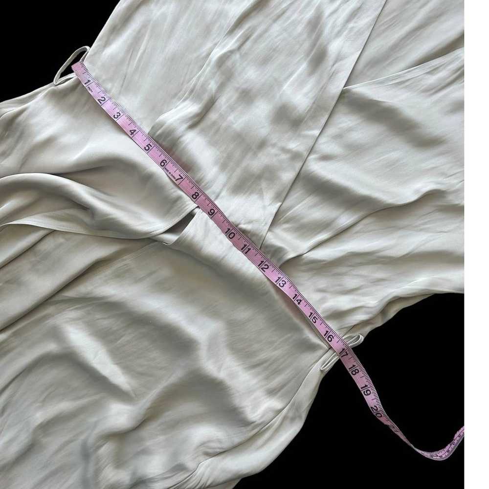 NWOT Mango Long Sleeve Wrap Pleated Maxi Dress Iv… - image 12