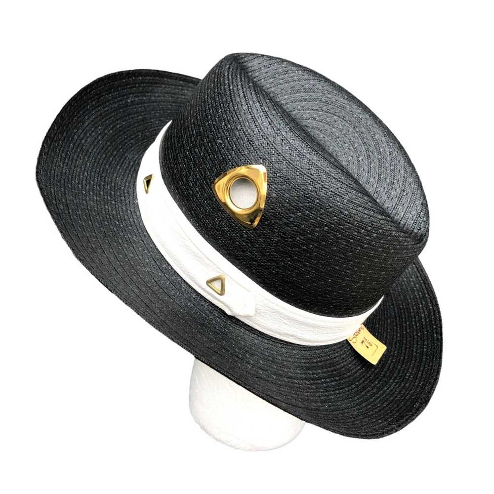 Stetson Stetson Fedora Black Straw Panama Hat New… - image 1