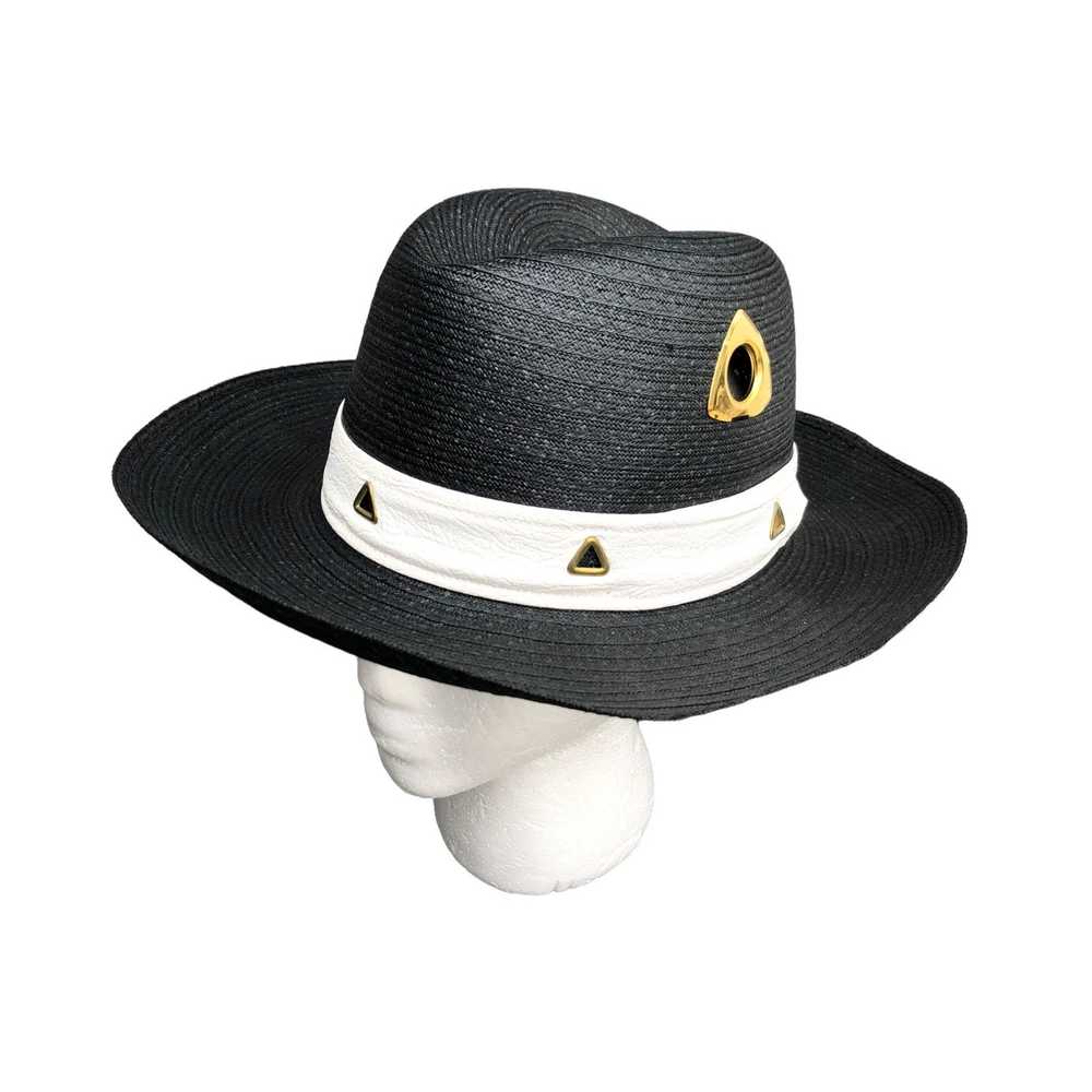 Stetson Stetson Fedora Black Straw Panama Hat New… - image 2