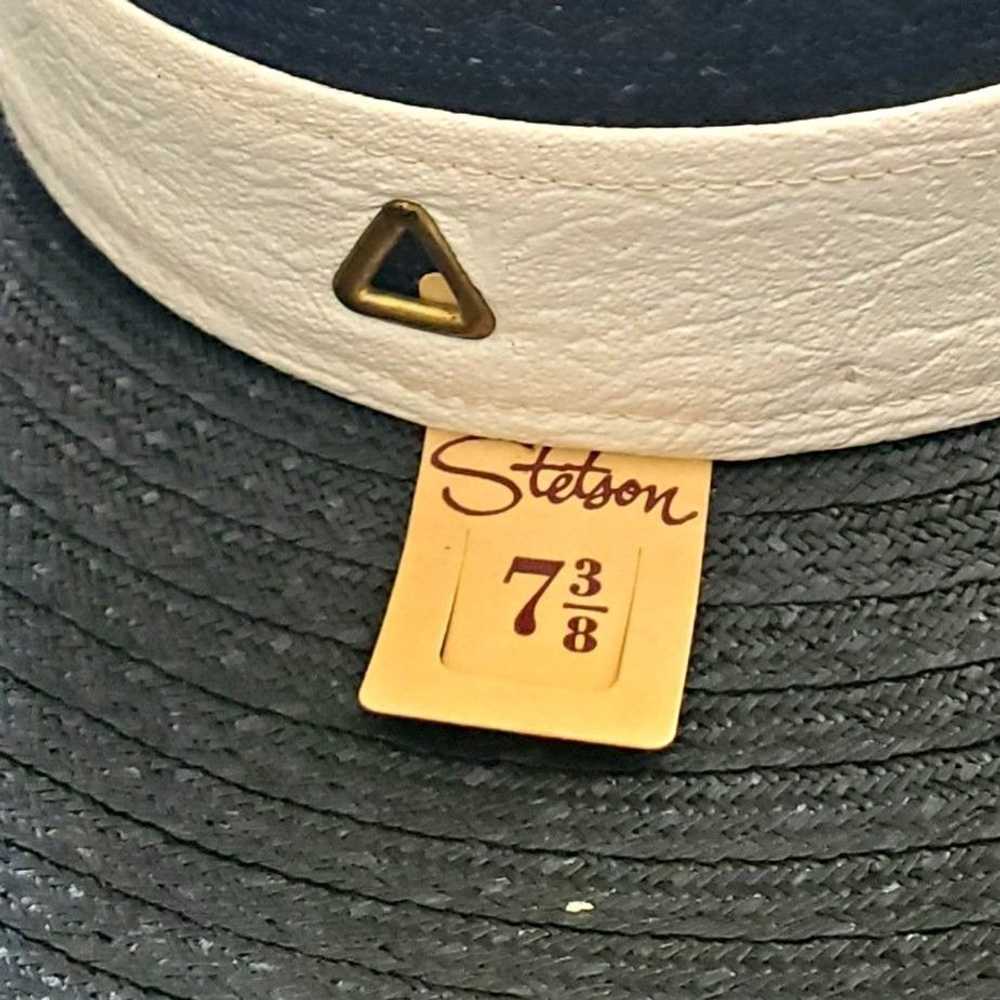 Stetson Stetson Fedora Black Straw Panama Hat New… - image 3