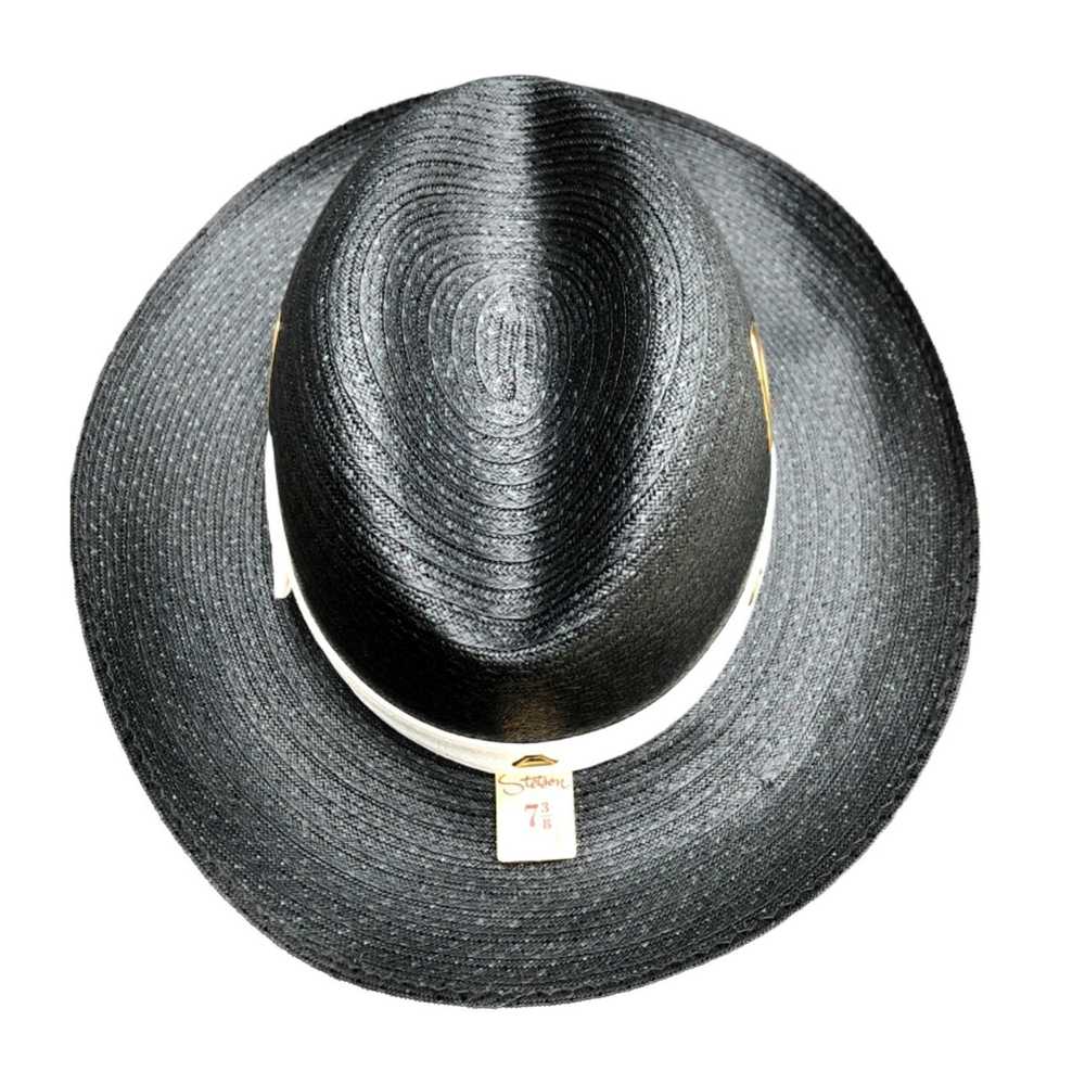 Stetson Stetson Fedora Black Straw Panama Hat New… - image 7