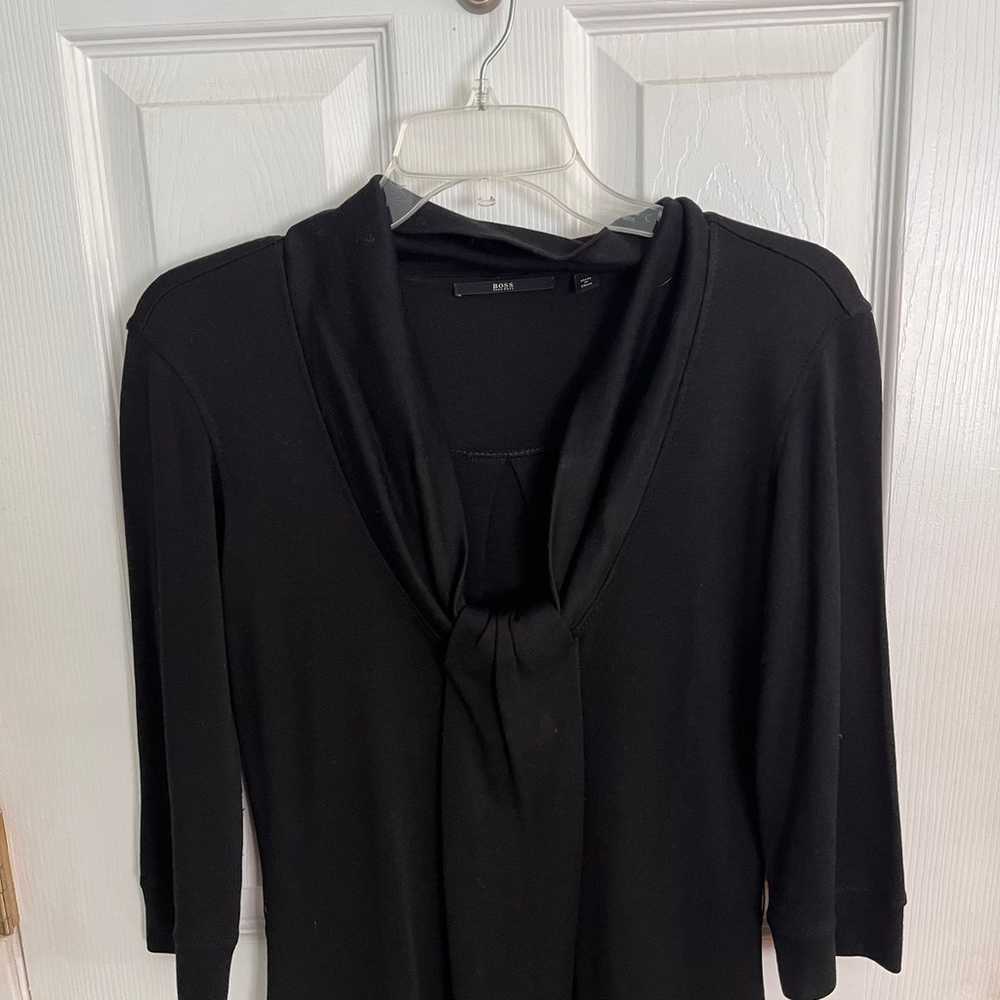 Hugo Boss Silk And Wool Black Bodycon Midi Dress … - image 1