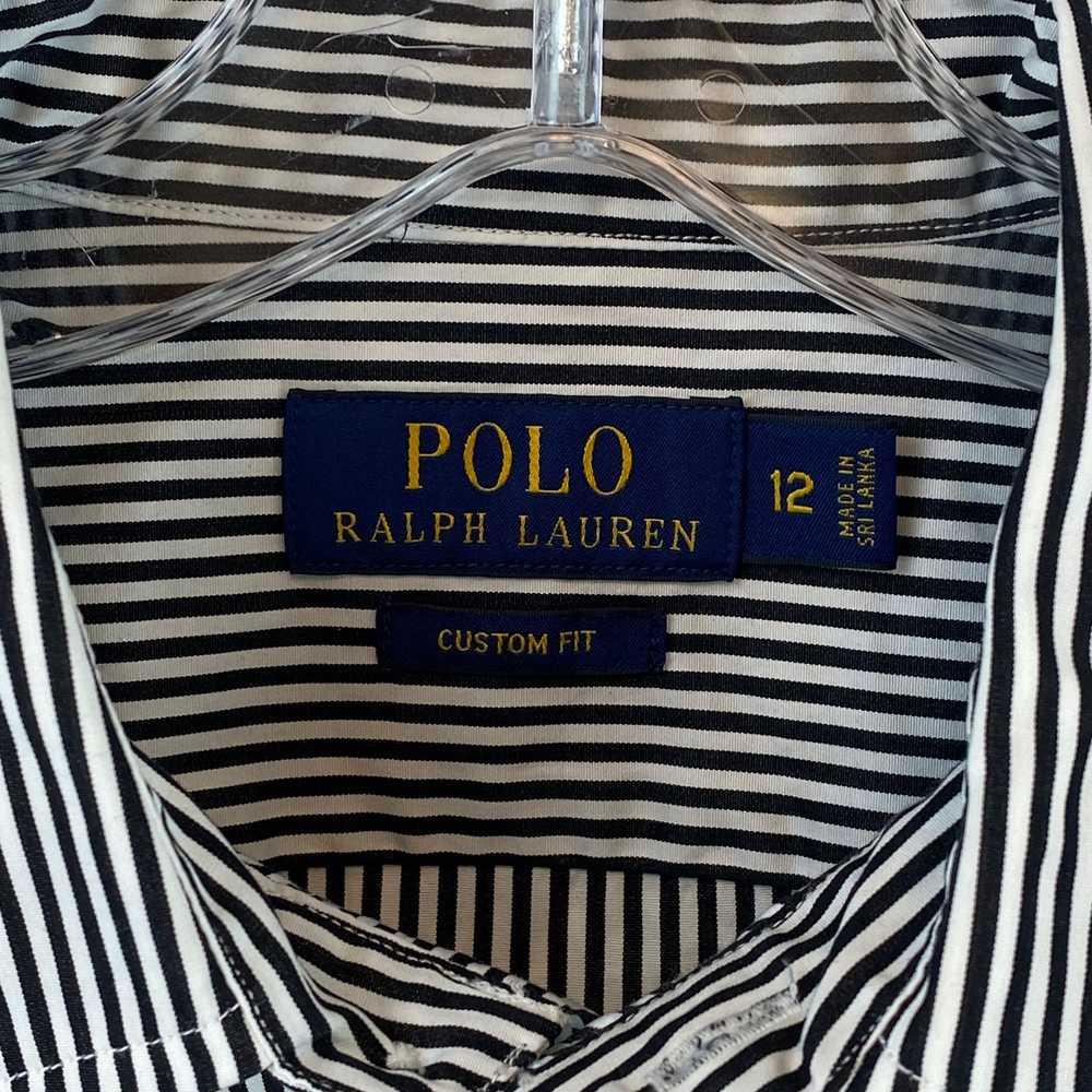 Polo Ralph Lauren Black/White Stripe Custom Fit C… - image 5