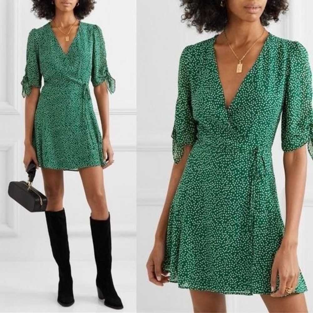 Reformation Sammy Floral Wrap Mini Dress Green Si… - image 12