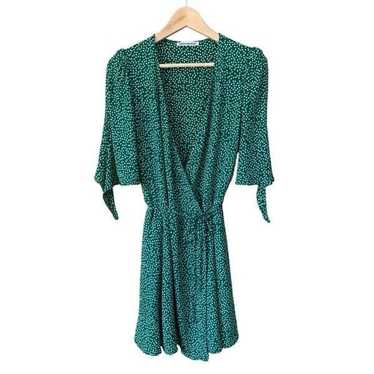 Reformation Sammy Floral Wrap Mini Dress Green Si… - image 1
