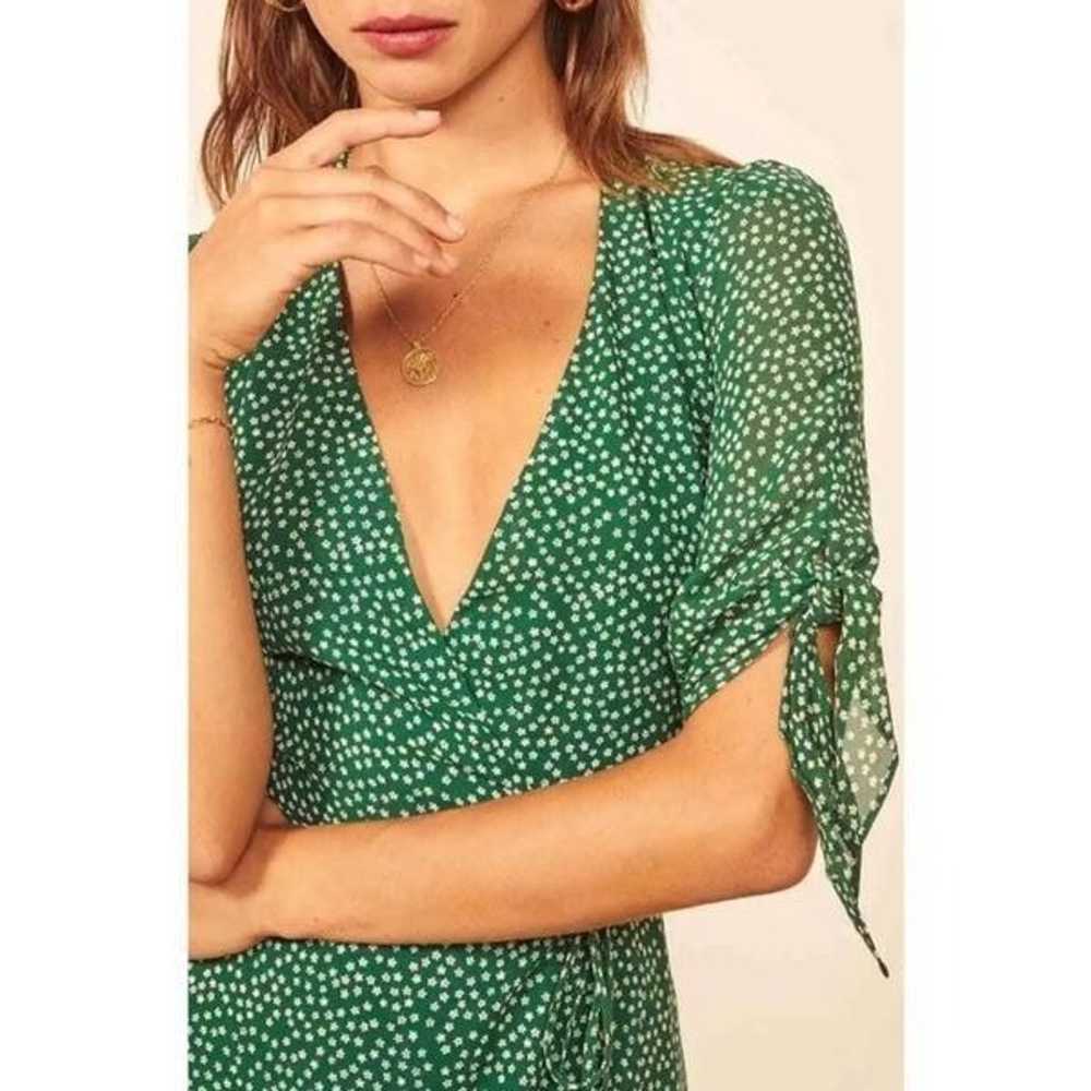 Reformation Sammy Floral Wrap Mini Dress Green Si… - image 6