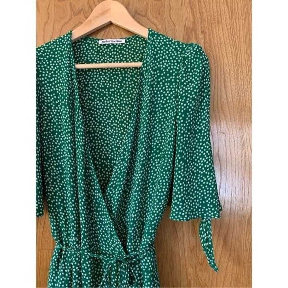 Reformation Sammy Floral Wrap Mini Dress Green Si… - image 7