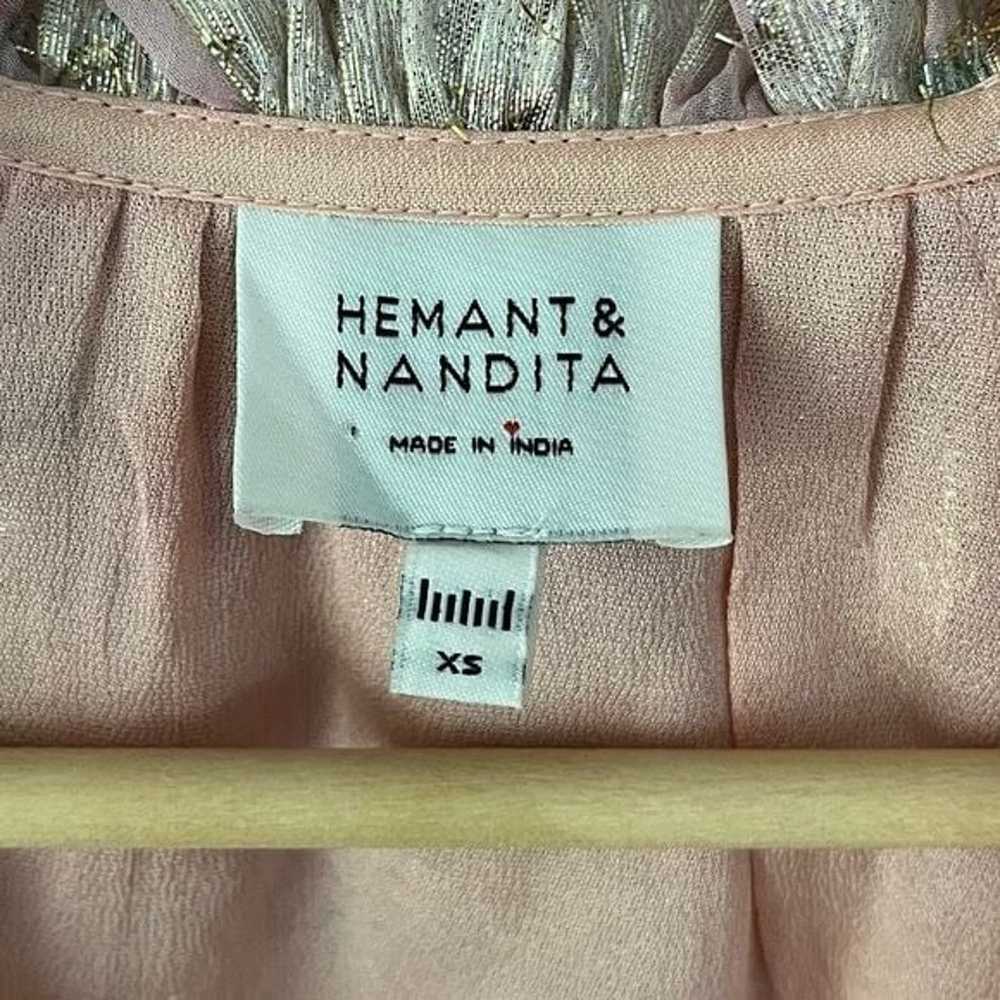 HEMANT AND NANDITA, Nila Mini Dress Pink & Gold S… - image 3