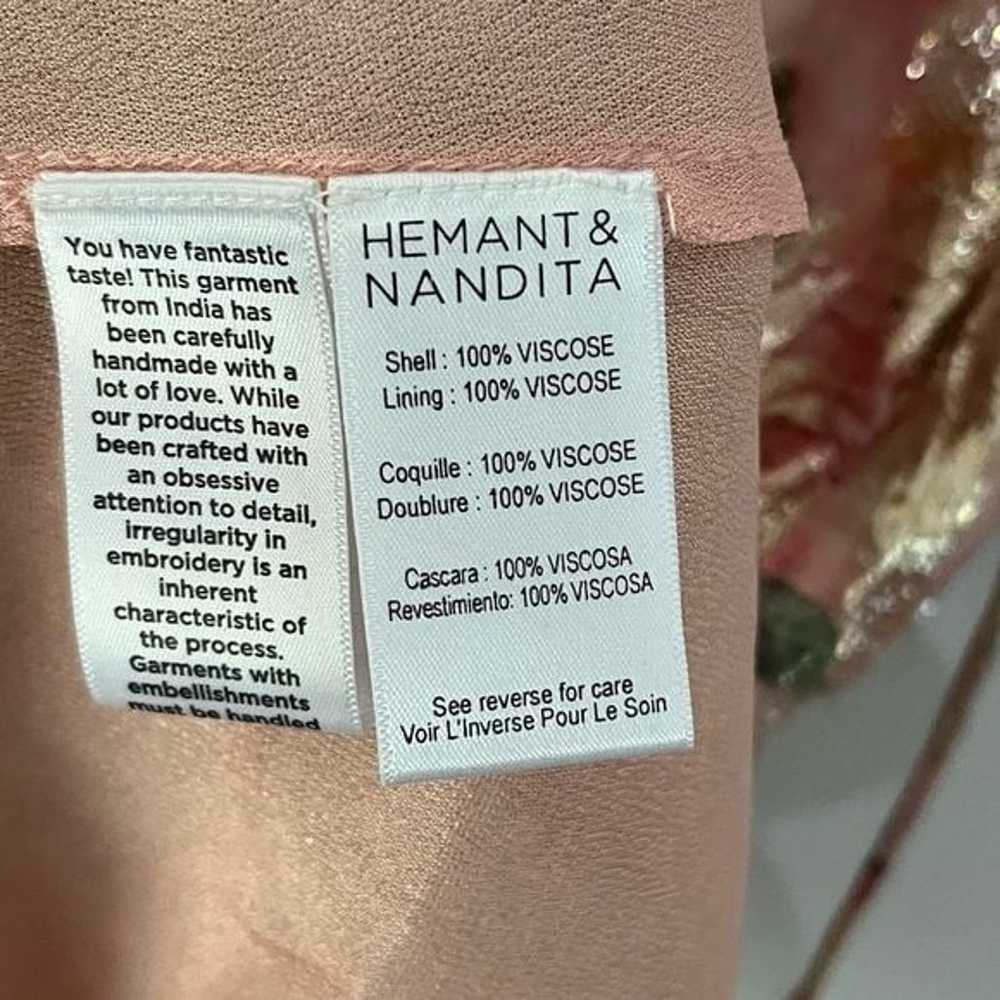 HEMANT AND NANDITA, Nila Mini Dress Pink & Gold S… - image 6