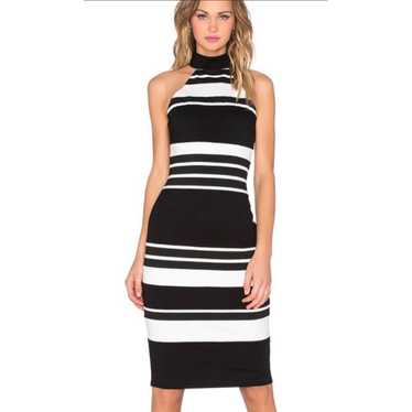 Bailey 44 Striped Sheath Dress High Neck Illusion… - image 1
