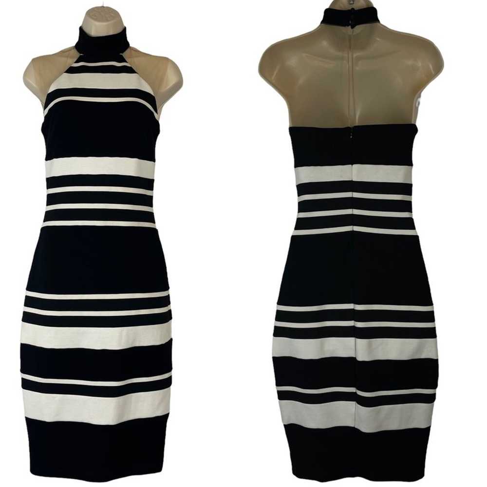 Bailey 44 Striped Sheath Dress High Neck Illusion… - image 4