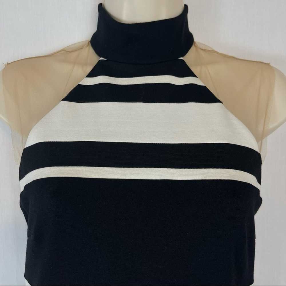 Bailey 44 Striped Sheath Dress High Neck Illusion… - image 5