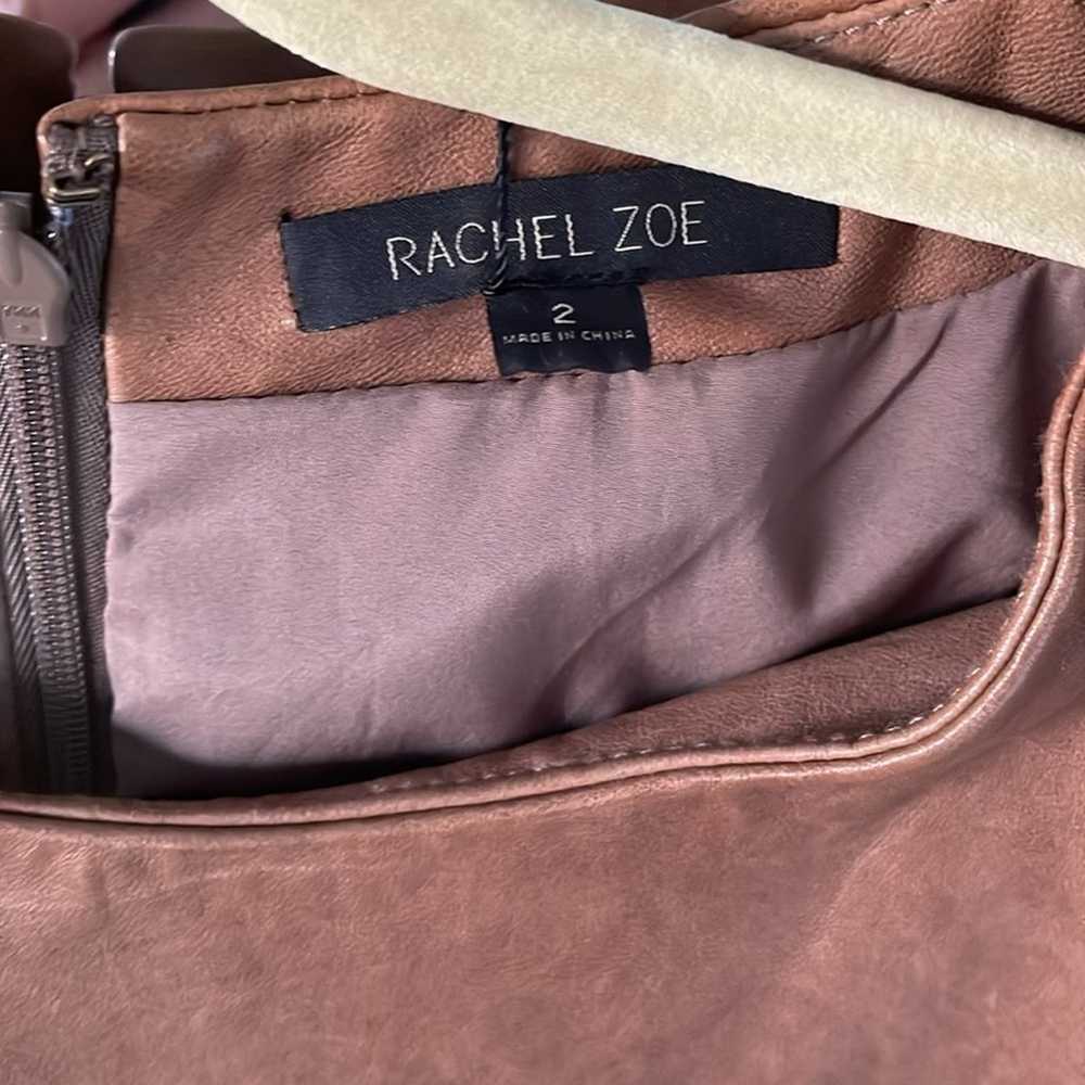 RACHEL ZOE 100% Genuine Leather Short Sleeve Mini… - image 2
