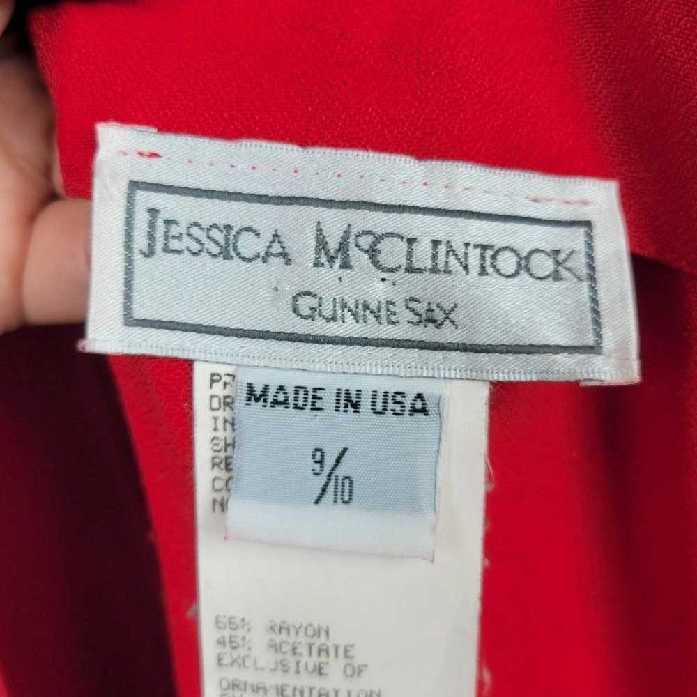 Vintage 90s Jessica McClintock Gunne Sax Red Halt… - image 8