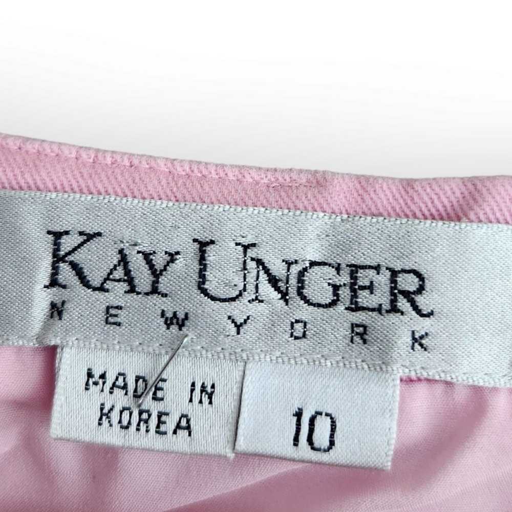Vintage Kay Unger New York White & Pink Floral A … - image 3