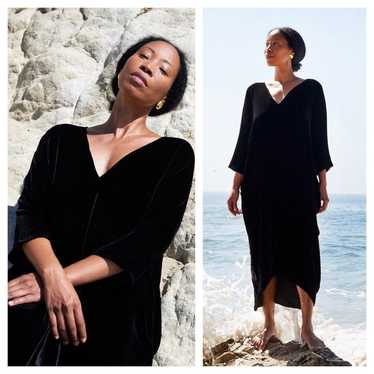 Rachel Craven Agnes Midi Dress Black Velvet Kimon… - image 1