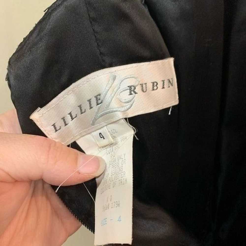 Vintage Lillie Rubin Black Sequin Tulle Dress 4 - image 10