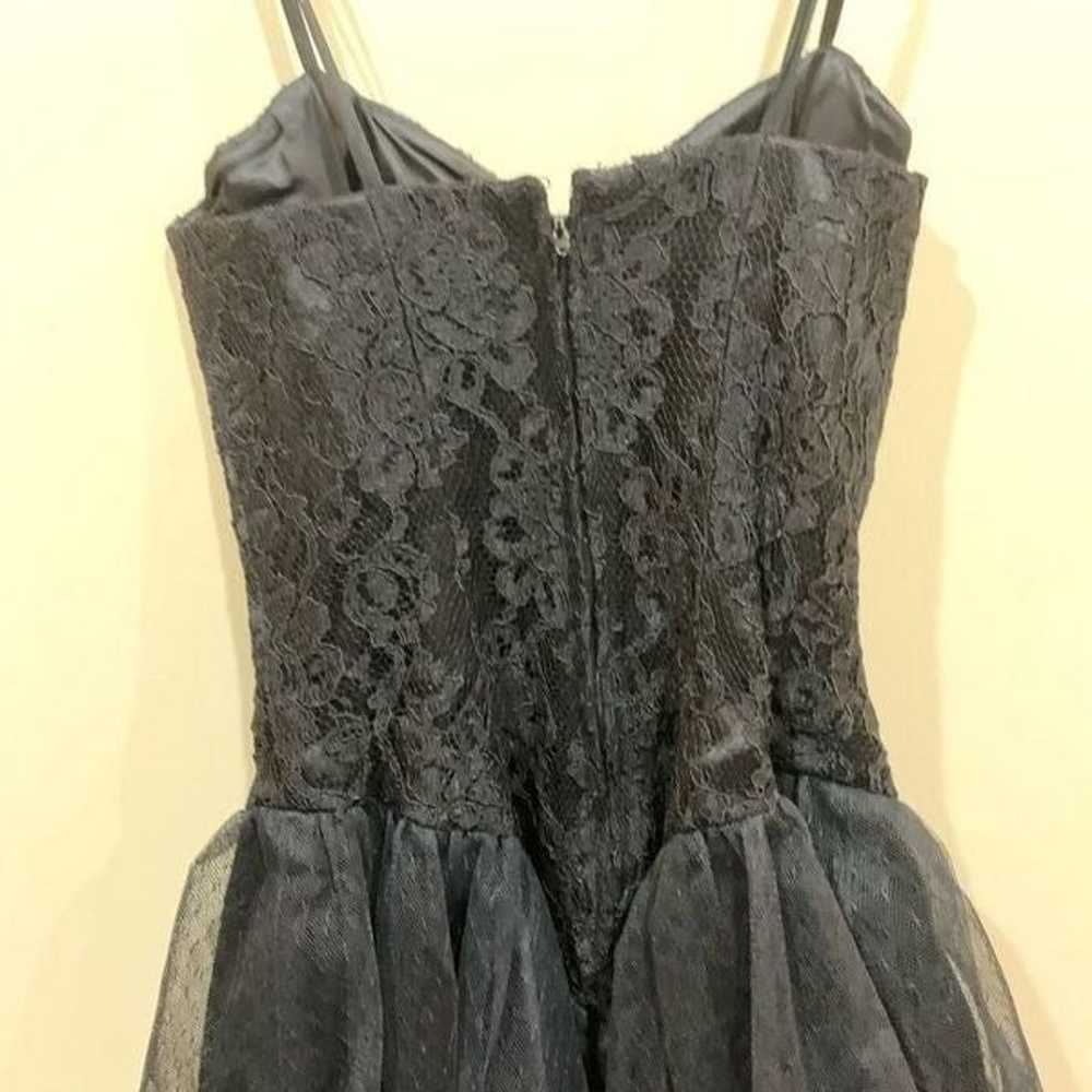 Vintage Lillie Rubin Black Sequin Tulle Dress 4 - image 11