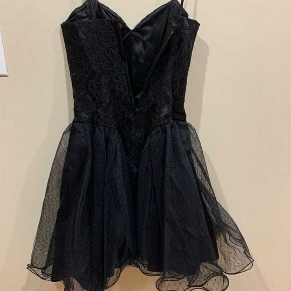 Vintage Lillie Rubin Black Sequin Tulle Dress 4 - image 9